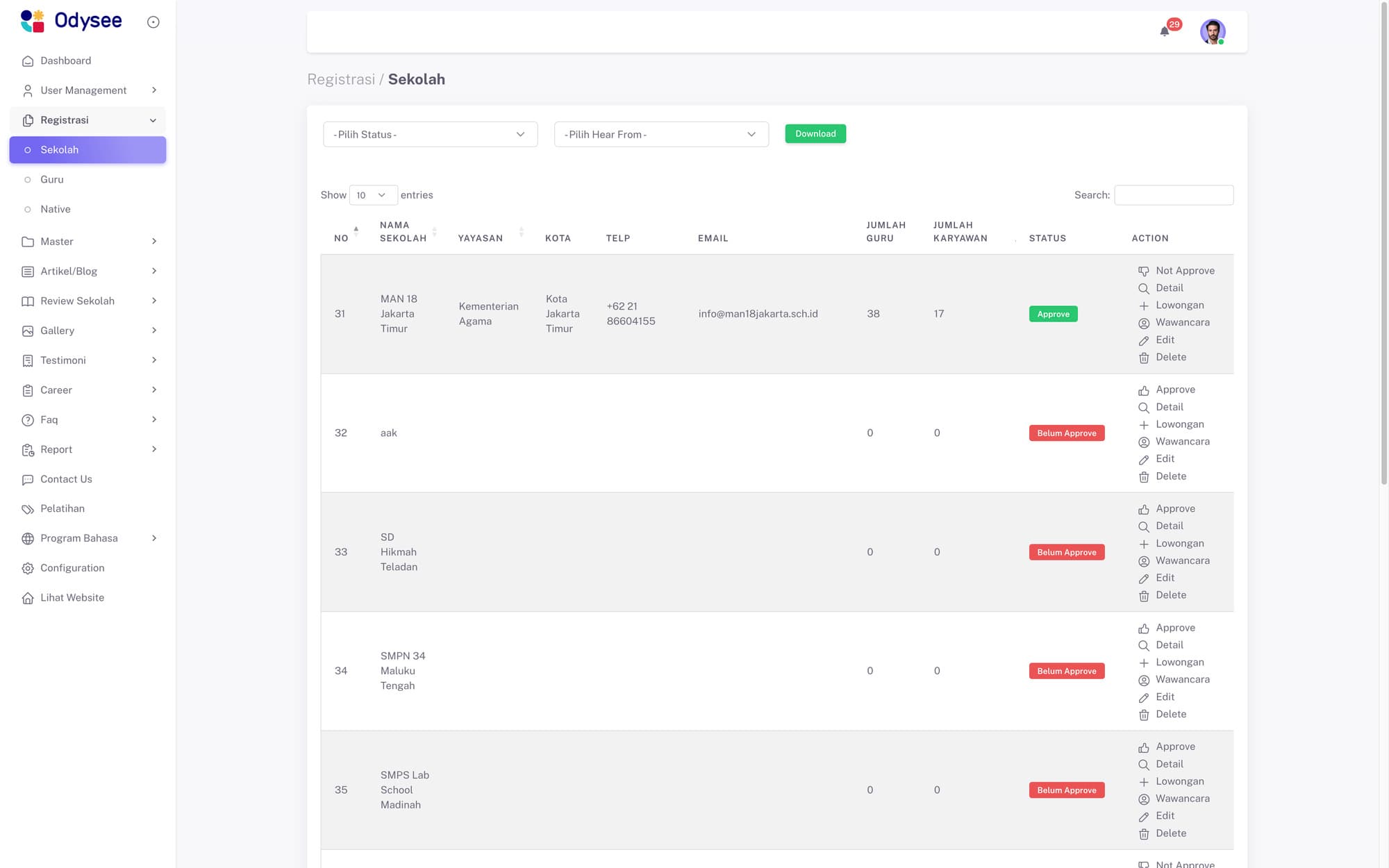 Registered School Directory