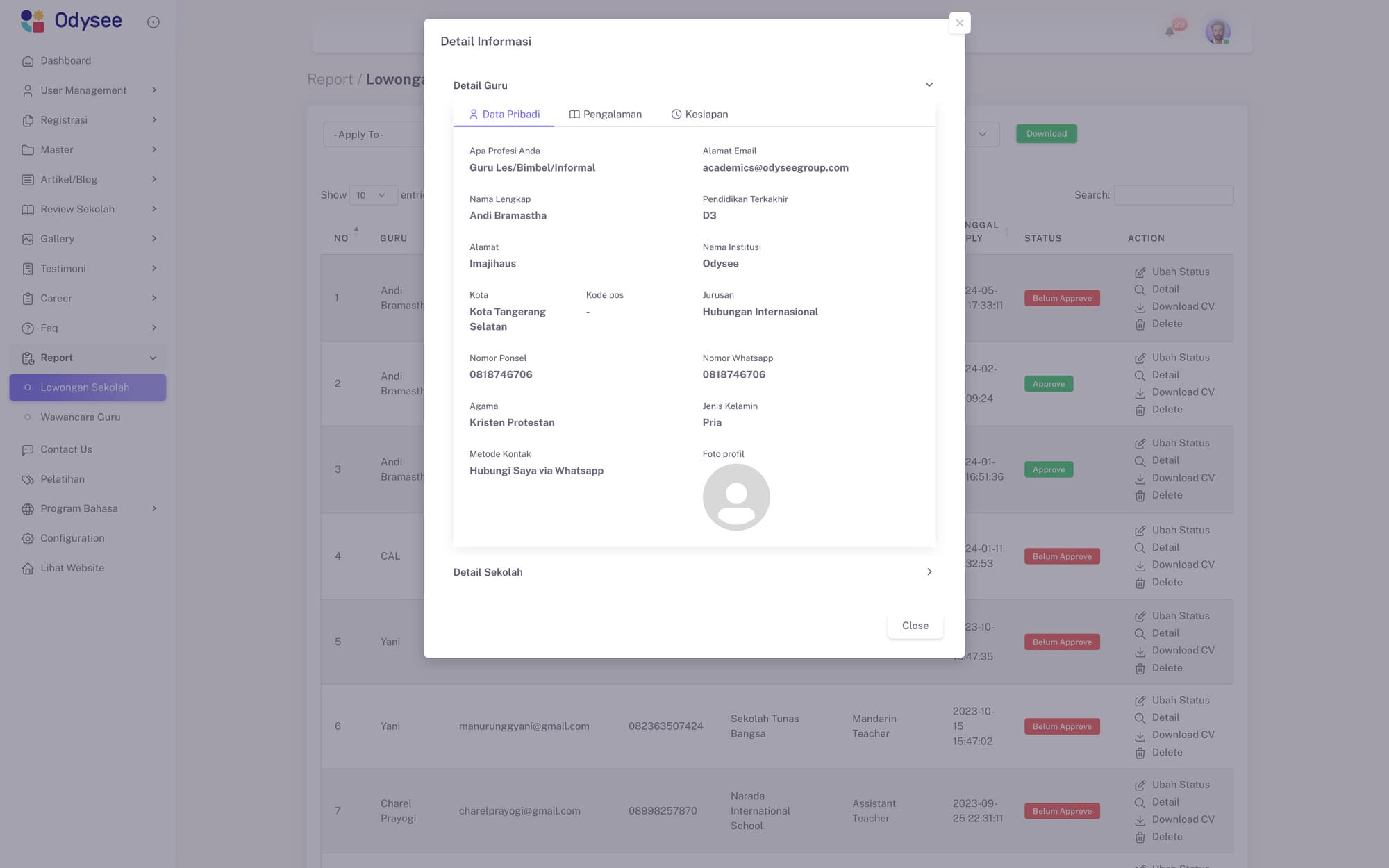 Detailed School Job Vacancy Review