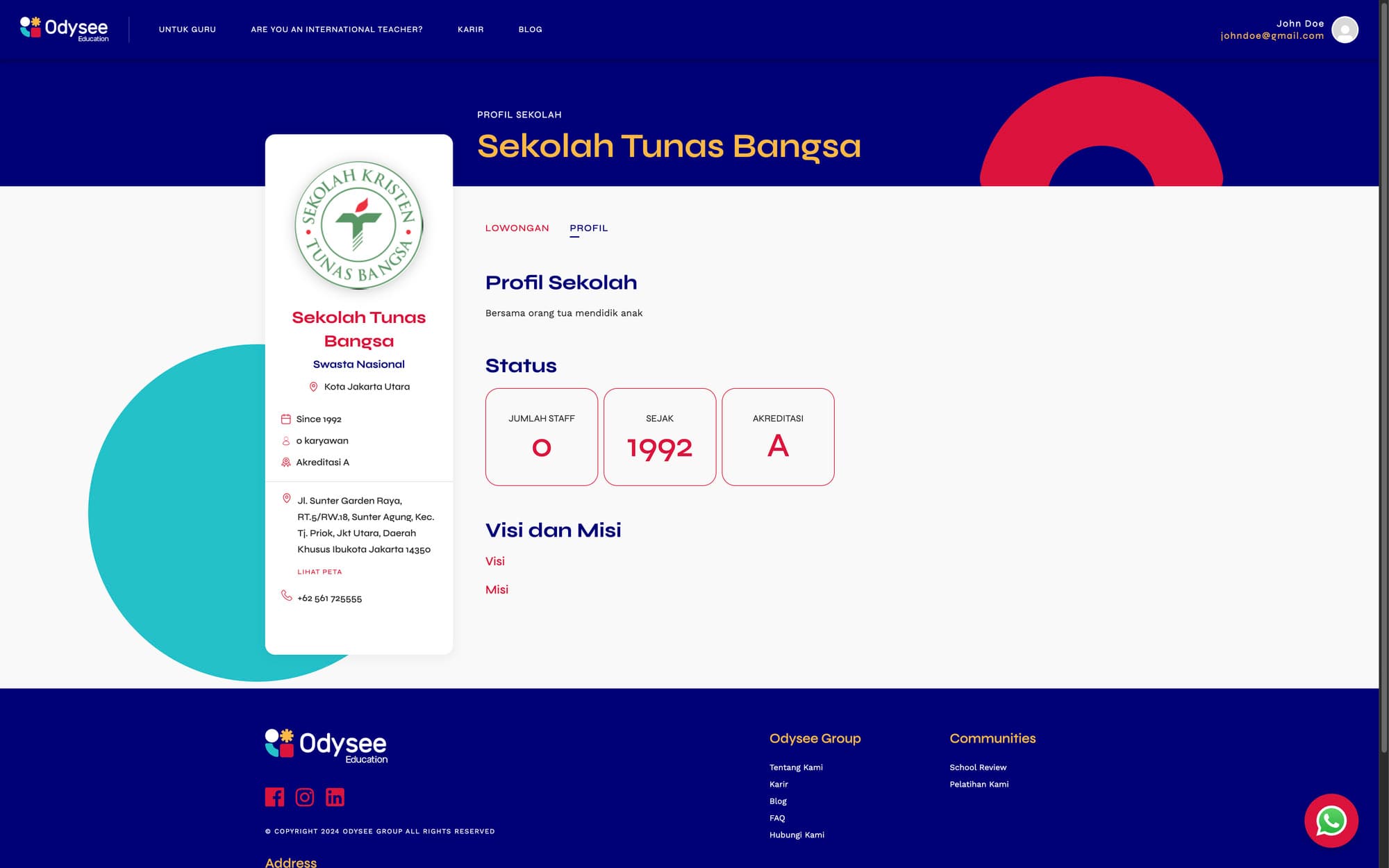 Detailed School Information Page