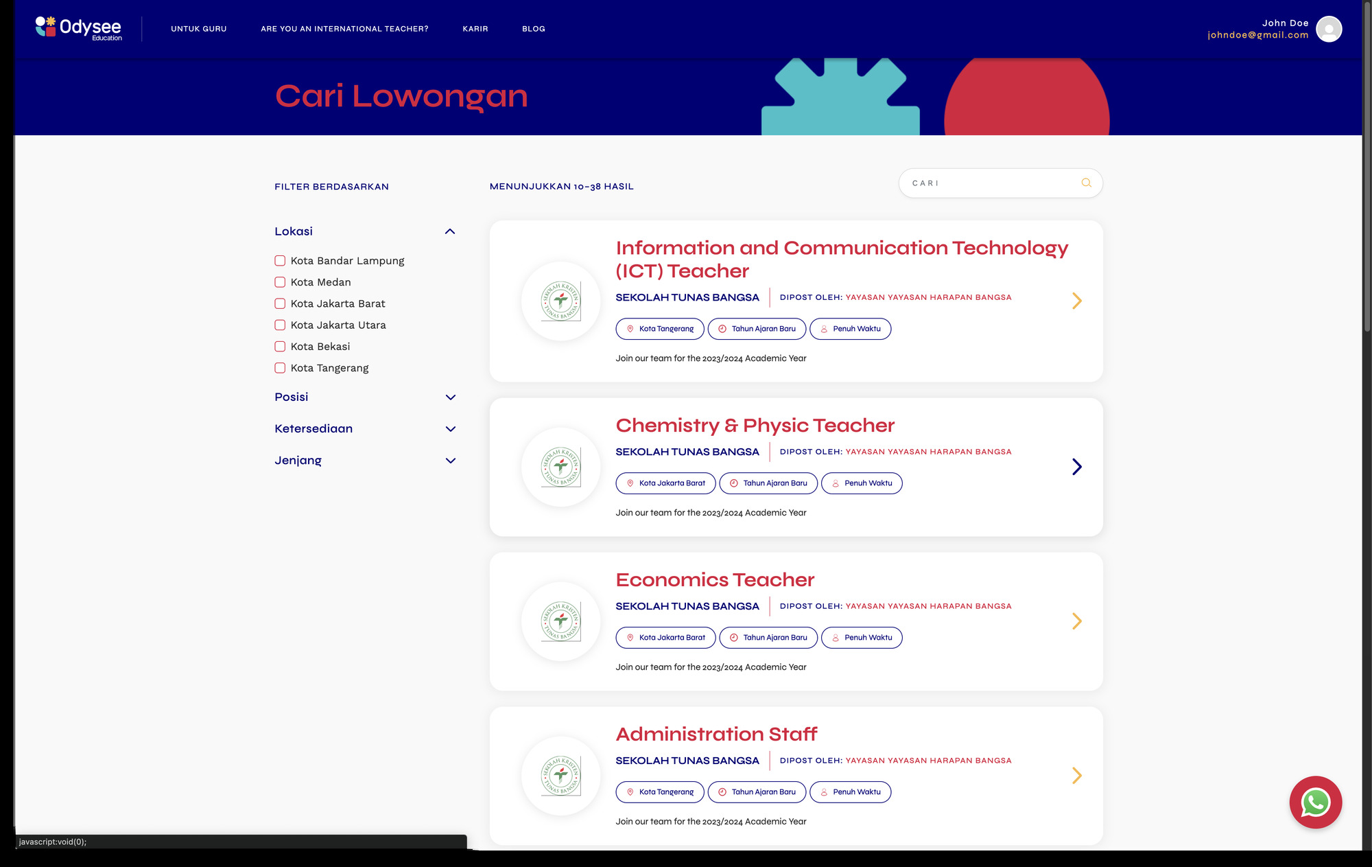 Job Vacancies for Teachers