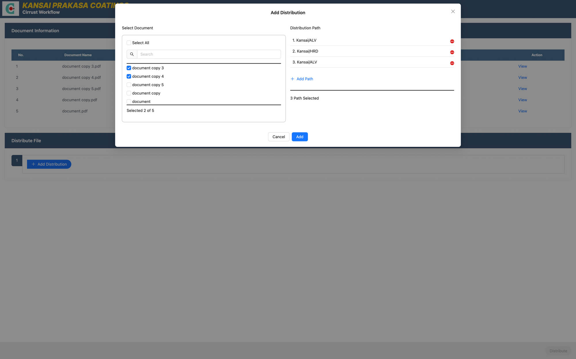 Distribution Overview Form